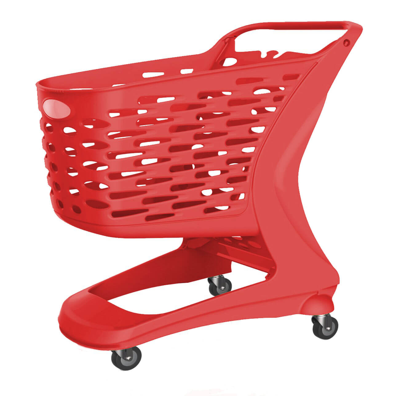 Carrello spesa self-service con porta-baby Lt.80 per supermercati