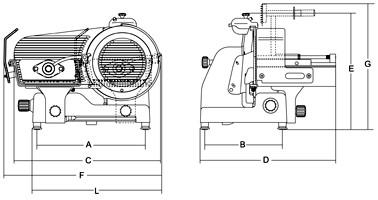 Affettatrice professionale verticale Sirman Lama 250 Carro normale  affilatoio incorporato Mirra C Vert/VAS BS - Arredo Piscopo